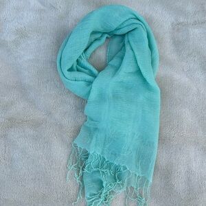 Textured sheer scarf or wrap with fringe